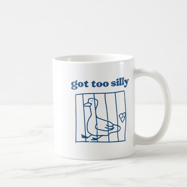 Caneca De Café Goose Got Too Silly Prison Funny Jail Animal Kids  (Direita)