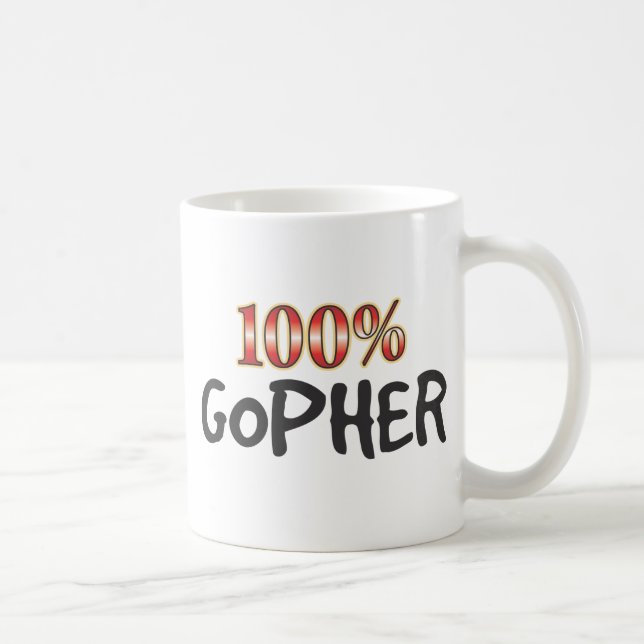 Caneca De Café Gopher 100 por cento (Direita)