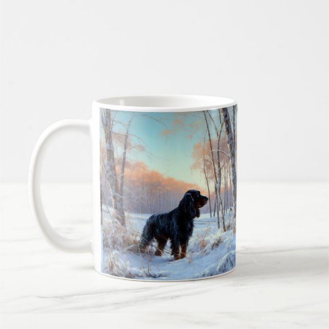 Caneca De Café Gordon Setter Deixe-O Neve Natal (Esquerda)