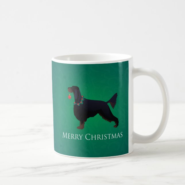 Caneca De Café Gordon Setter Felry Design de Natal (Direita)