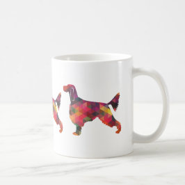 Caneca De Café Gordon Setter Geométrico Pattern Silhouette