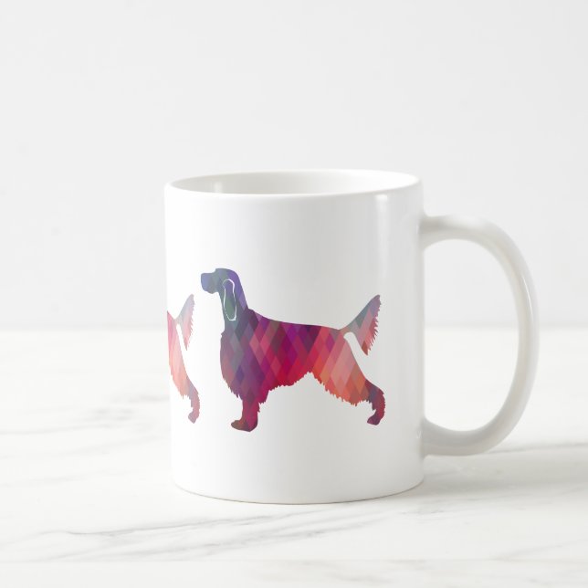 Caneca De Café Gordon Setter Geométrico Pattern - Silhouette - Ro (Direita)