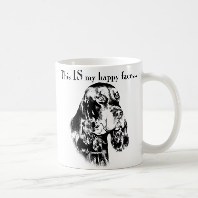 Caneca De Café Gordon Setter Happy Face (Direita)