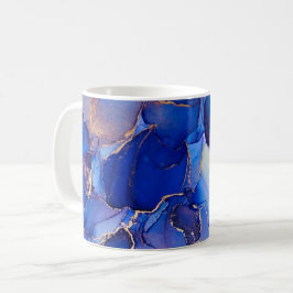 Caneca De Café Gorgeous Blue Dourado Art