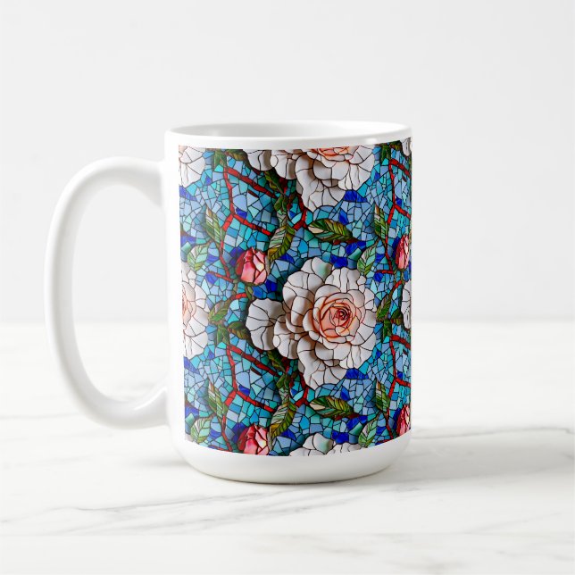 Caneca De Café Gorgeous Mosaic Flowers Standard (Esquerda)