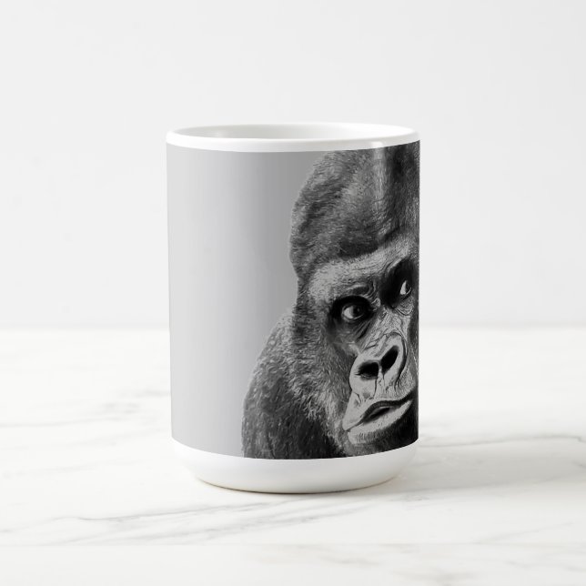 Caneca De Café Gorila Branca Negra (Centro)