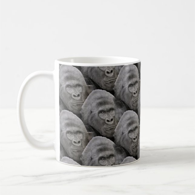 Caneca De Café Gorilla Face Pattern (Esquerda)