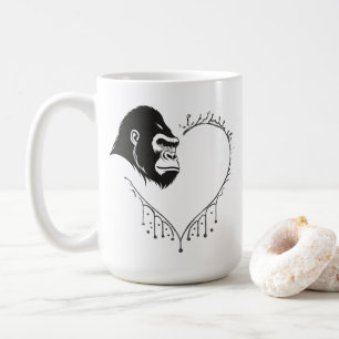 Caneca De Café Gorilla Heartbeat