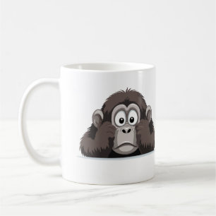 Caneca De Café Gorilla Peeking Bonito Adorável Cartografia Animal