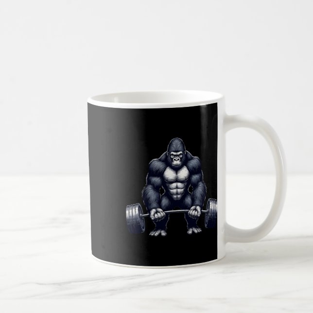 Caneca De Café Gorilla Weightlifting Fitness Gym Training Bodybui (Direita)