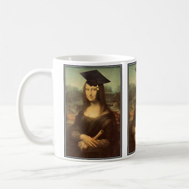 Caneca De Café Gorra de Graduação da Mona Lisa (Esquerda)