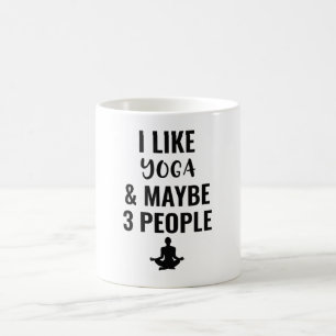 Caneca De Café Gosto De Yoga E Talvez De 3 Pessoas