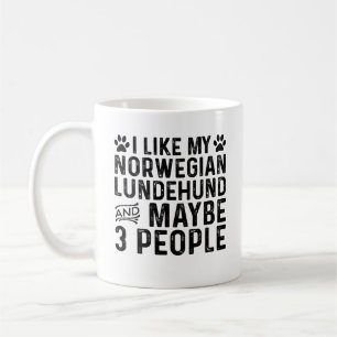 Caneca De Café Gosto Do Meu Lundehund Norueguês E De 3 Pessoas