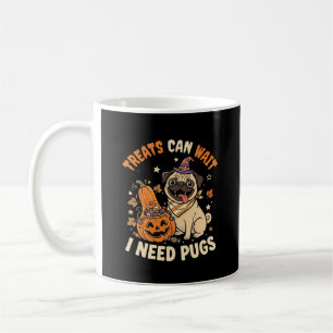 Caneca De Café Gostosuras de Abóbora Pug de Halloween