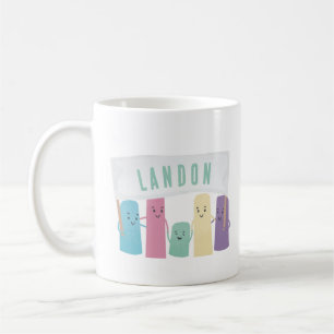 Caneca De Café Gota lateral branca com sinal personalizado
