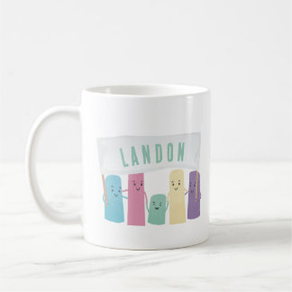 Caneca De Café Gota lateral branca com sinal personalizado