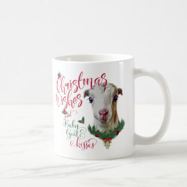 Caneca De Café GOTA | O Natal Deseja O Bebê Goat Kisses LaMancha