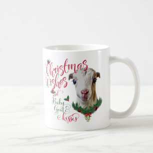 Caneca De Café GOTA O Natal Deseja O Bebê Goat Kisses LaMancha