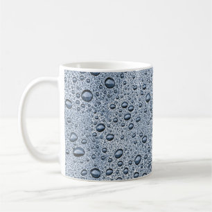 Caneca De Café Gotas de água de cinza de Gunmetal