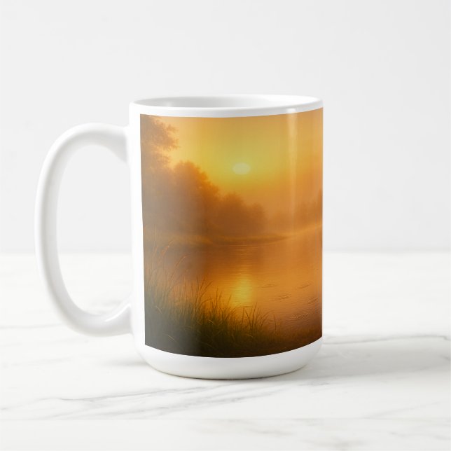 Caneca De Café Gotas de chuva na hora do Ouro (Esquerda)