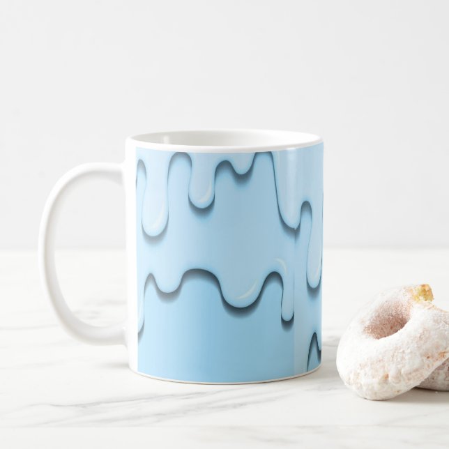 Caneca De Café gotas líquidas azuis (Com Donut)