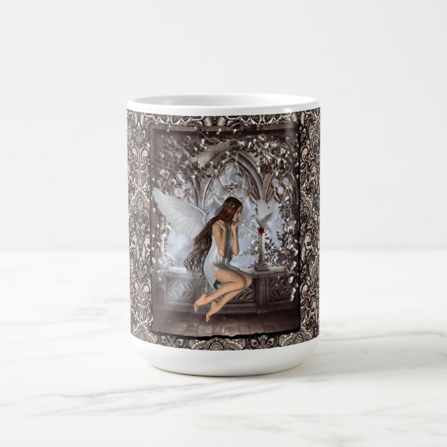 Caneca De Café Gothic Angel e sua pomba (Centro)