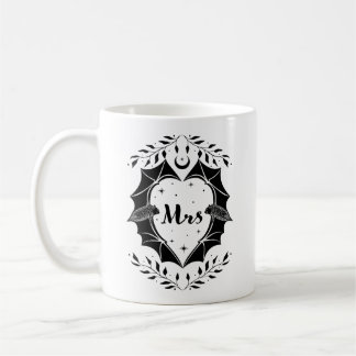 Caneca De Café Gótica Sra. Mug Com Morcegos, Presente De Casament