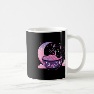Caneca De Café Gótico de Pastel Aestético Kawaii Cat Comendo Rame