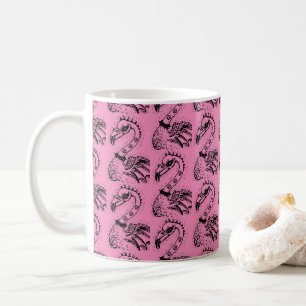 CANECA DE CAFÉ GÓTICO PUNK ROCKER FLAMINGO, HÁBULAS, CABELO ESPIR