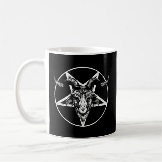 Caneca De Café Gótico Satânico Baphomet Goat Head Pentagram Gothi