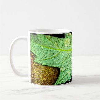 Caneca De Café Gotículas de chuva numa folha