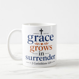 Caneca De Café Graça Cresce na Rendição Inspirador Cristão