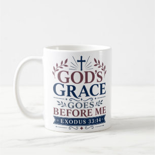 Caneca De Café Graça de Deus Vai Antes de Mim Escritura Bíblica