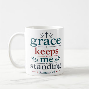 Caneca De Café Graça Me Mantém Firme Encorajamento Bíblico