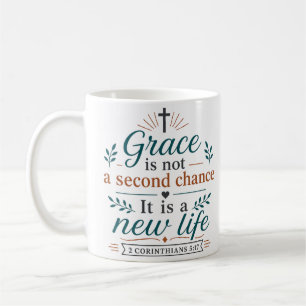 Caneca De Café Graça Não É Uma Segunda Chance, É Uma Nova Vida