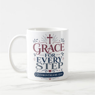 Caneca De Café Graça Para Cada Passo Citação da Escritura Matinal