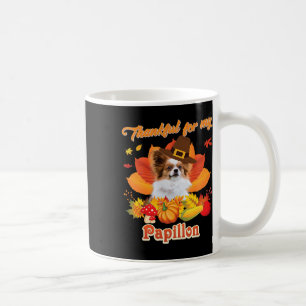 Caneca De Café Graças ao meu cachorro de Papillon, dia de Ação de