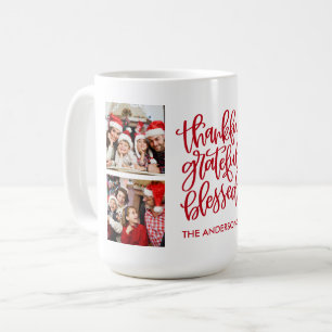 Caneca De Café Graças Graças Abençoado 4 Fotografia Nome Vermelho