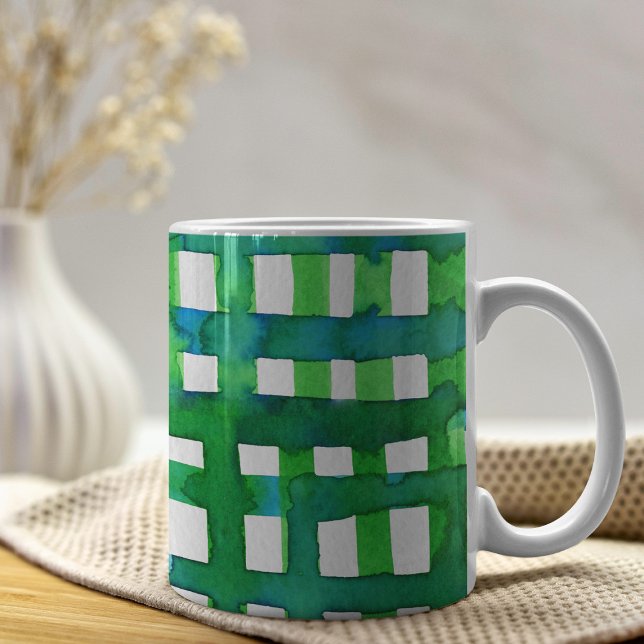 Caneca De Café Grade de aquarela - verde (Criador carregado)