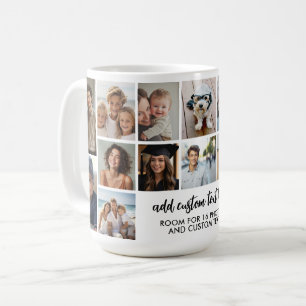 Caneca De Café Grade de colagem de fotos 16 - 2 caixas de texto -