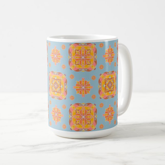 Caneca De Café Grade Floral  (Frente Esquerda)