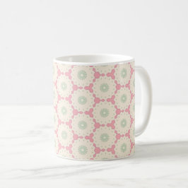 Caneca De Café Grade Floral em Treliça Geométrica