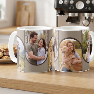 Caneca De Café Grade Moderno Arqueado de 4 Fotos em Marrom