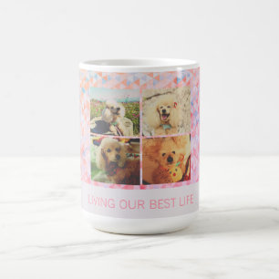 Caneca De Café Grade Poodle Mãe de Cachorro Multi-Foto Personaliz