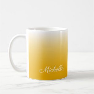 Caneca De Café Gradient ombre personalizado amarelo