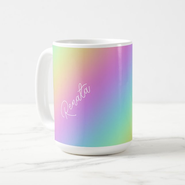 Caneca De Café Gradiente Arco-Íris (Frente Esquerda)