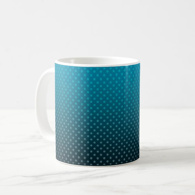 Caneca De Café gradiente azul com pequenas bolinhas (Frente Esquerda)