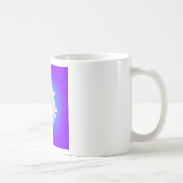 Caneca De Café Gradiente Azul Roxo Púrpura da Flor Branca (Direita)
