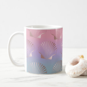 Caneca De Café Gradiente colorido do padrão de cinzas rosa doura