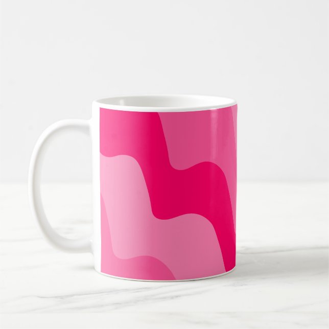 Caneca De Café Gradiente de onda do oceano rosa (Esquerda)